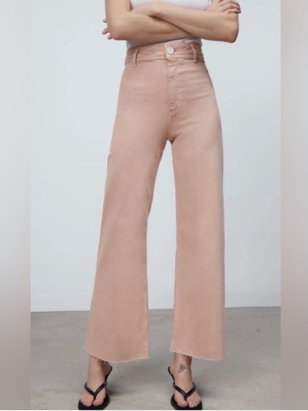 Zara Pale Pink Jeans the marine straight leg siZe 6